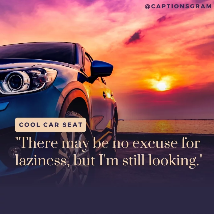 "There may be no excuse for laziness, but I'm still looking."