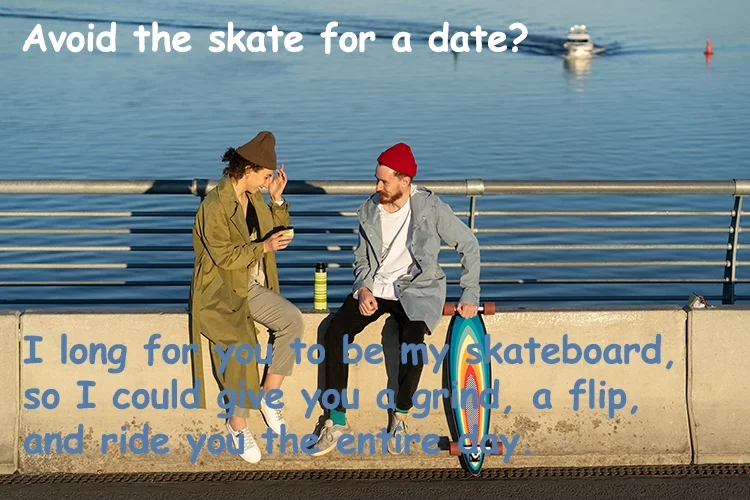 Top Skater Skateboard Pick Up Lines, Skater Quotes or Captions for Instagram about Skateboarding
