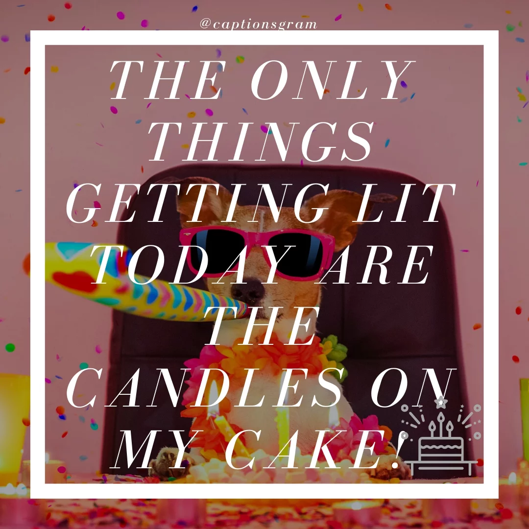 The only things getting LIT today are the candles on my cake!