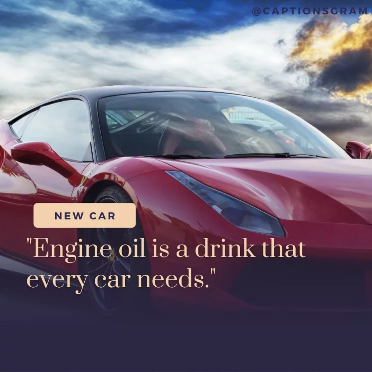 "Engine oil is a drink that every car needs."