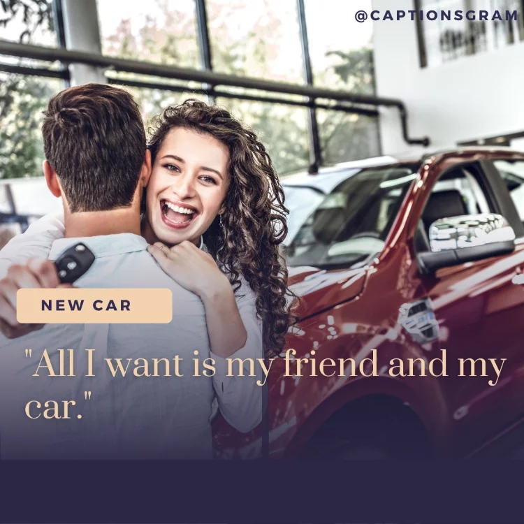 "All I want is my friend and my car."